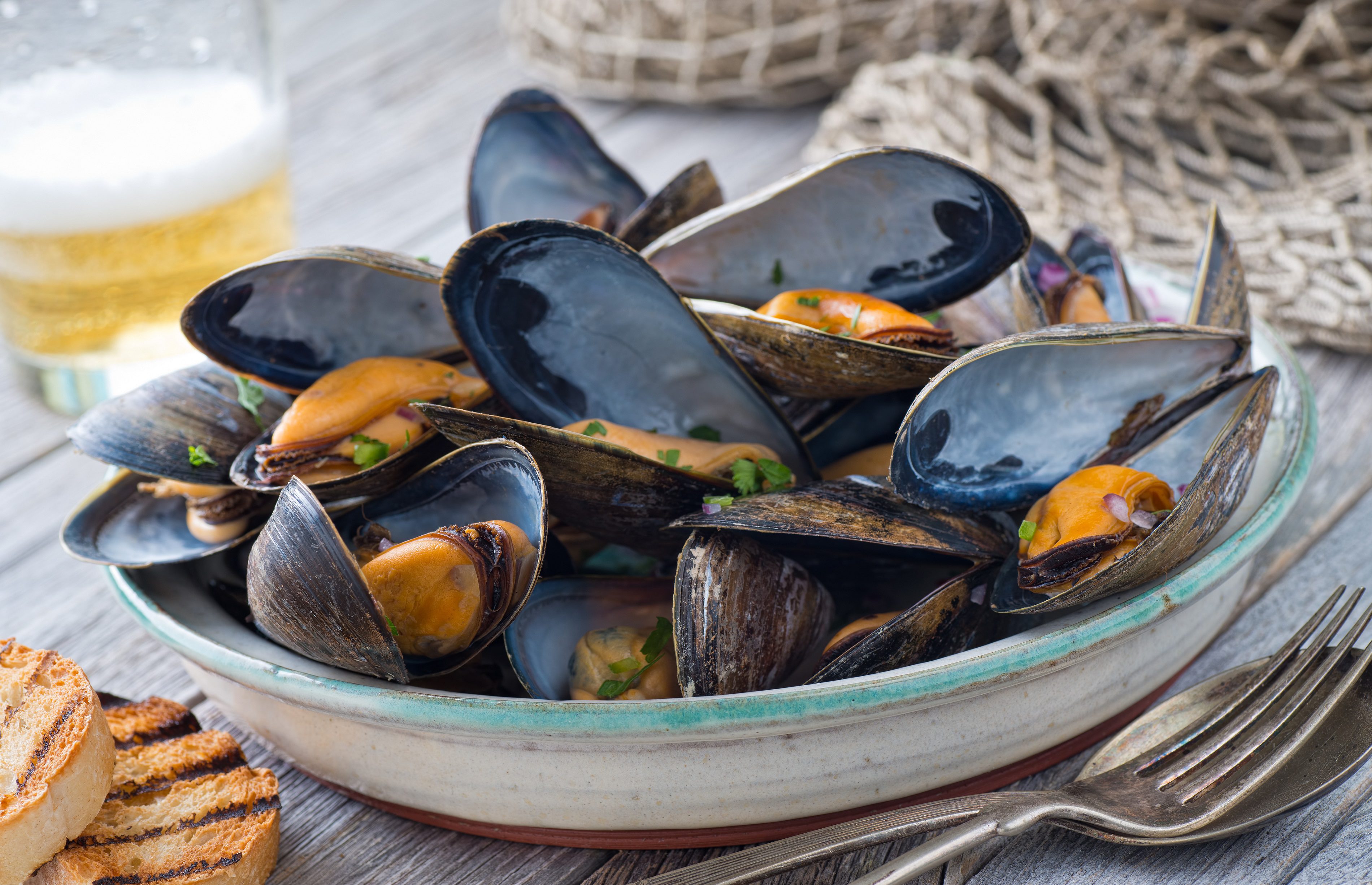 Mejillones al vapor