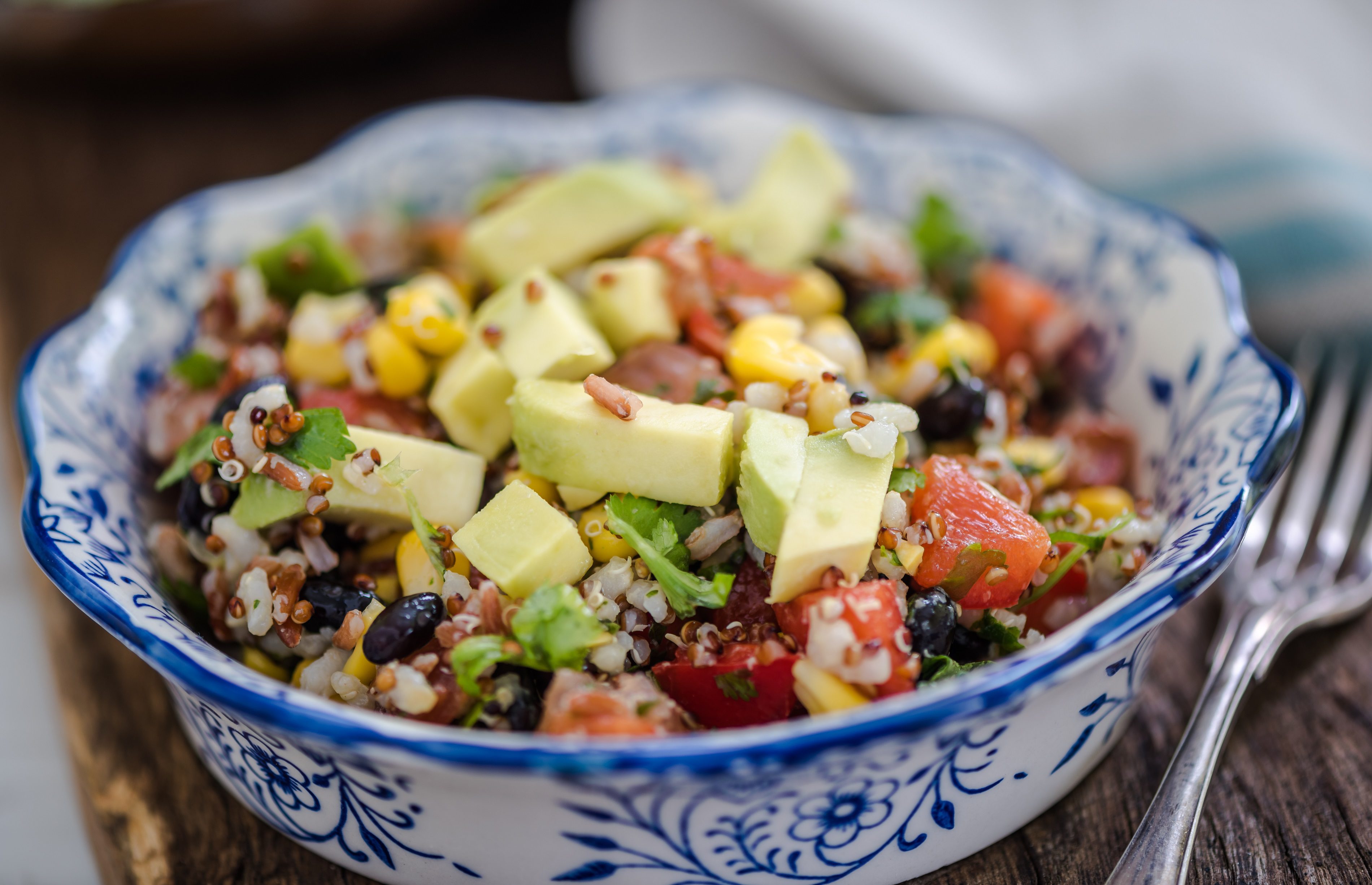 Ensalada de quinoa con arroz