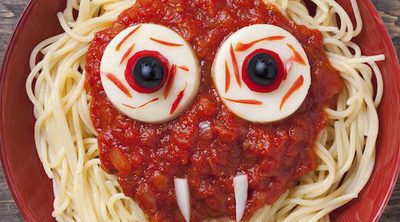 Spaghetti siniestros para Halloween