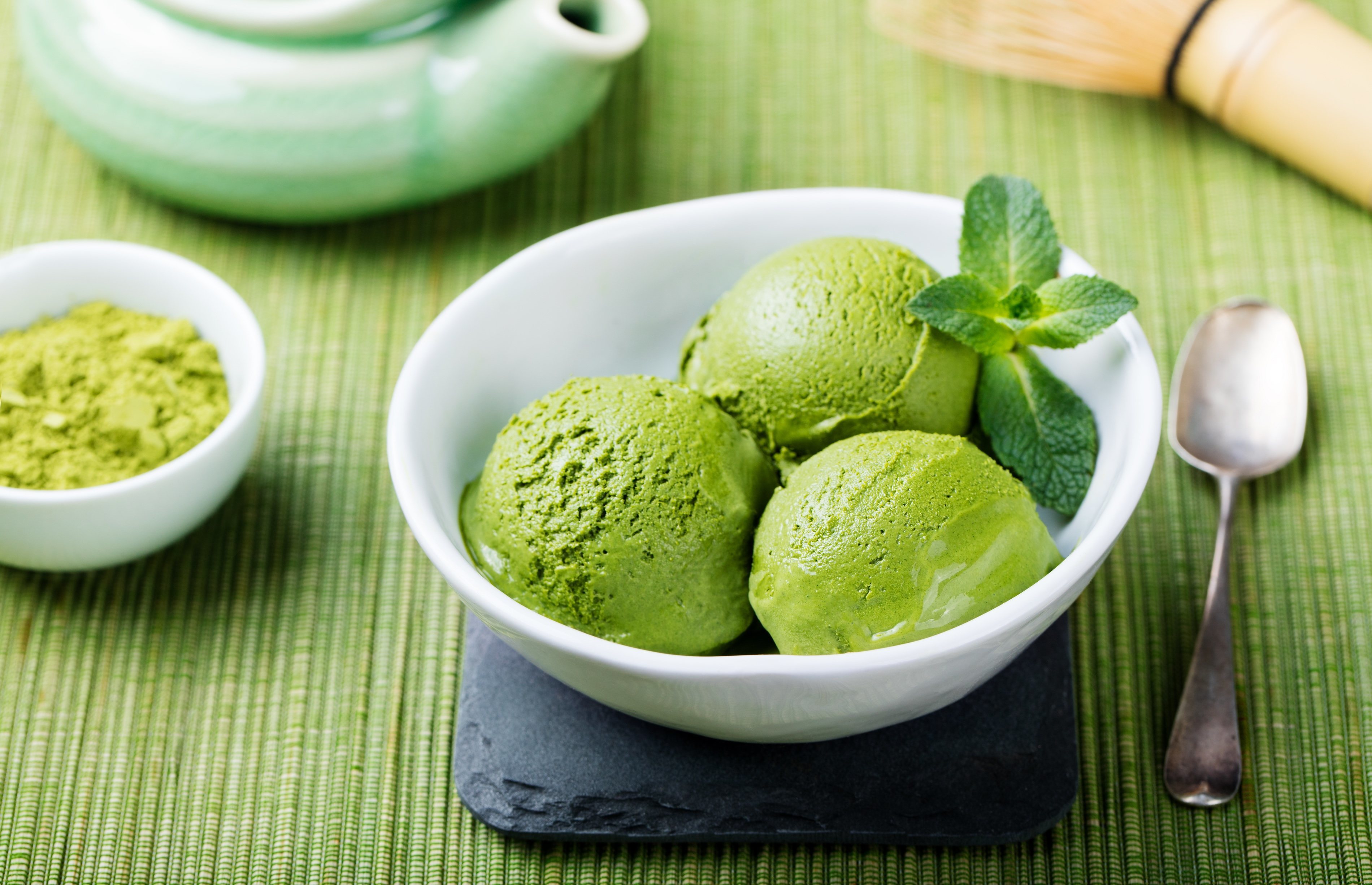 Helado de té verde