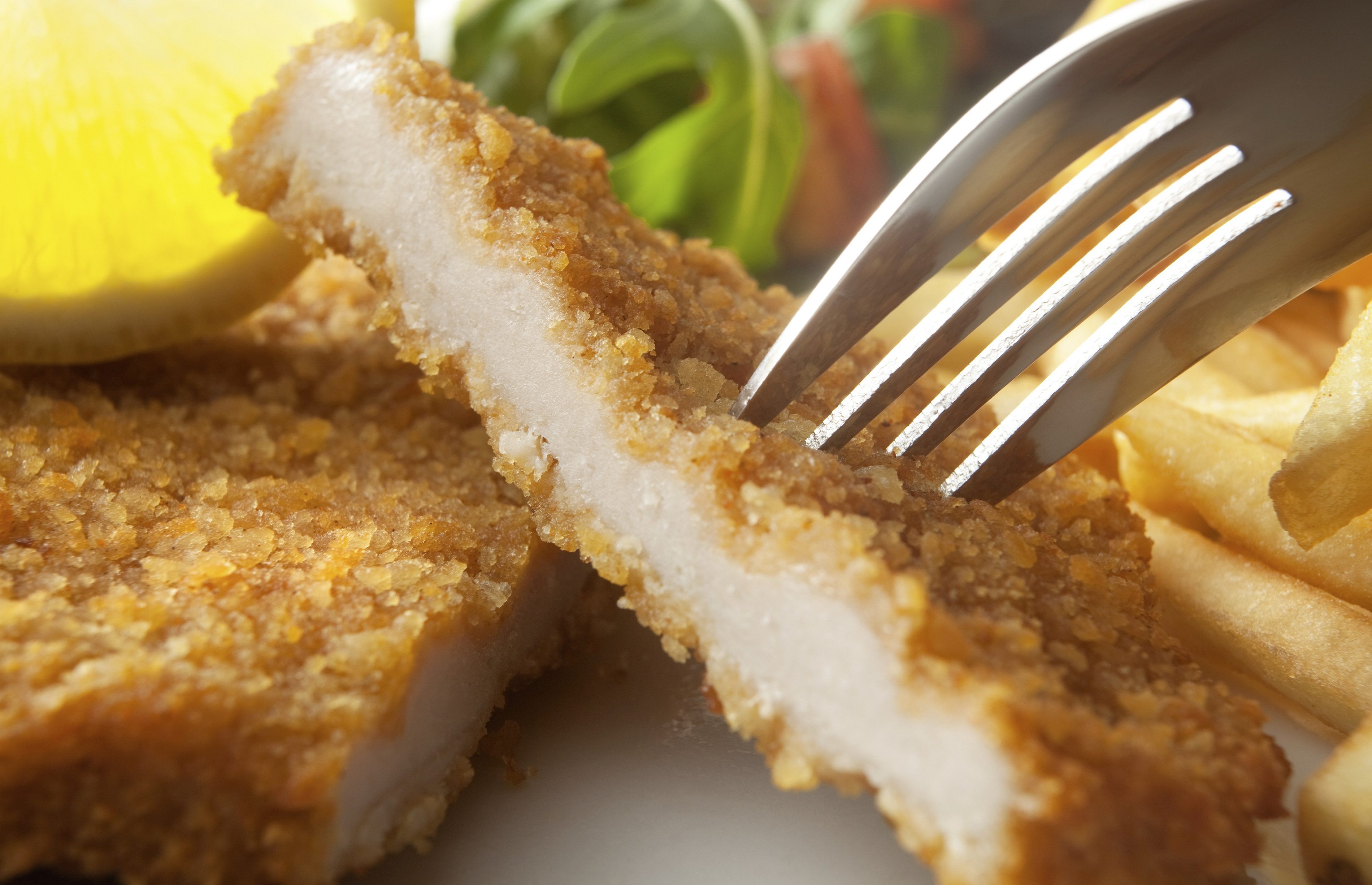 Milanesa con puré de patatas