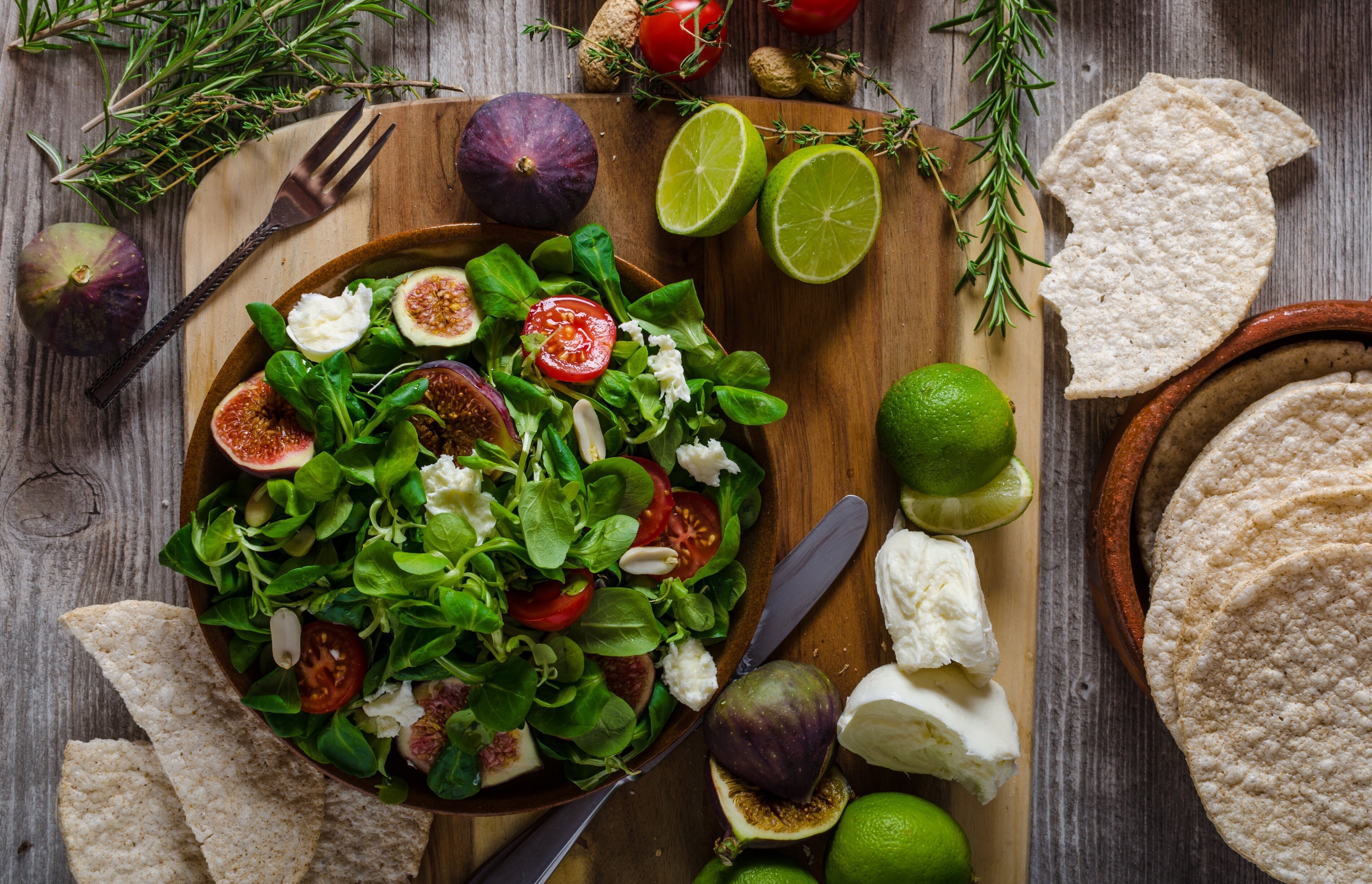 Ensalada de higos y queso de cabra